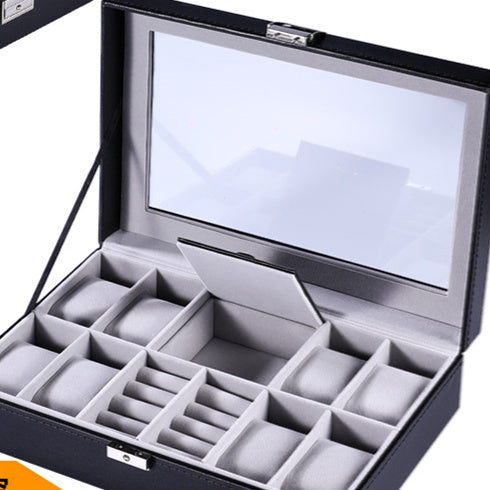 Leinwand-Box für Uhren – 12‑Bit Luxus‑Version mit Schloss – Bild 2 | LuxeStyle