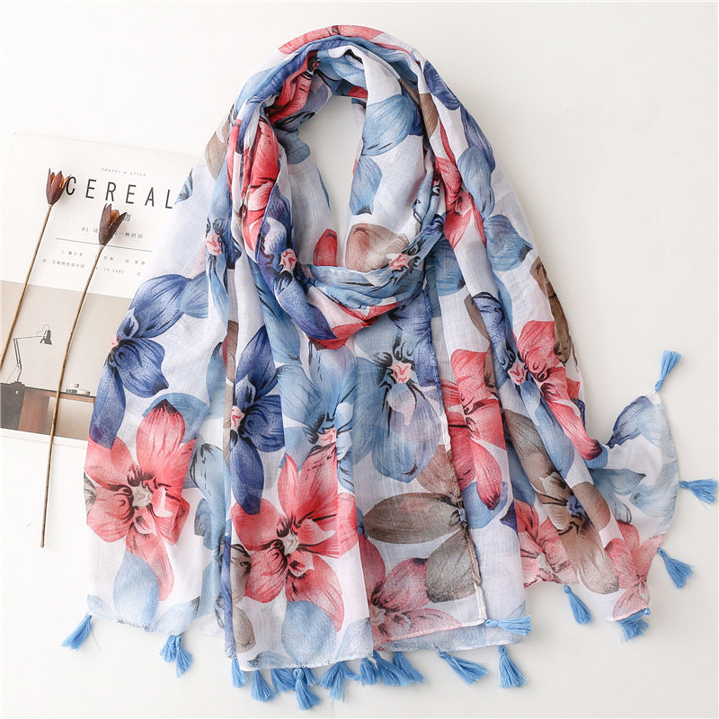 Langer Quasten-Schal aus Polyester – Bild 2 | LuxeStyle