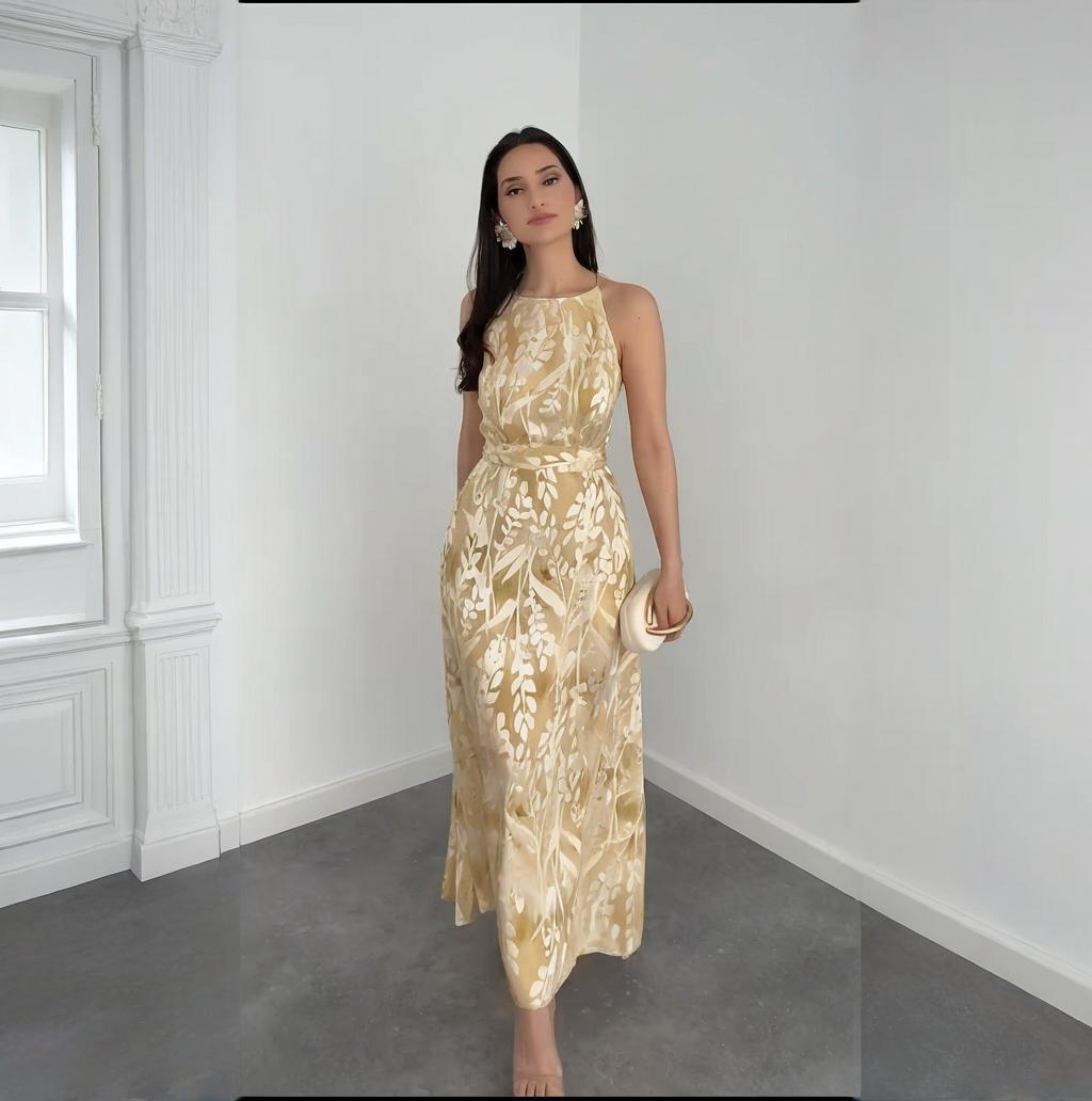 Elegantes ärmelloses Maxikleid mit Rundhals