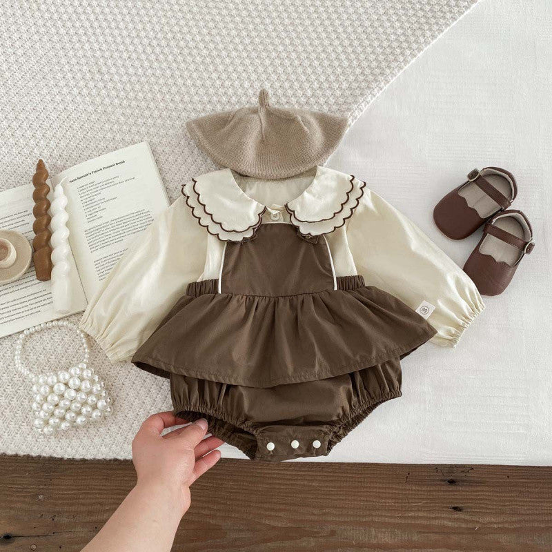 Braunes Baumwoll-Set mit Hemd und Strampler – Bild 6 | LuxeStyle