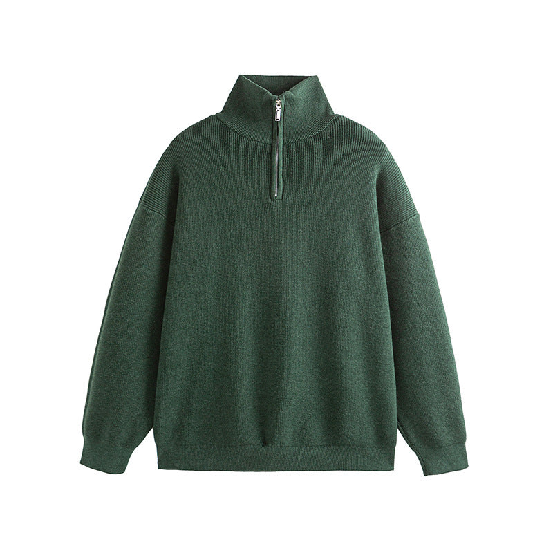 Senior-Style Pullover mit Halb-Reißverschluss