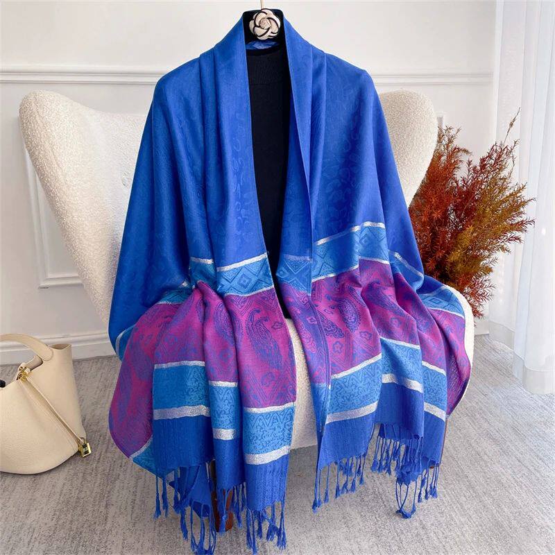 Bohemian Herbstschal aus Jacquard-Kaschmir