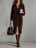 Cord-Hemdblusenkleid mit Rock – Bild 2 | LuxeStyle