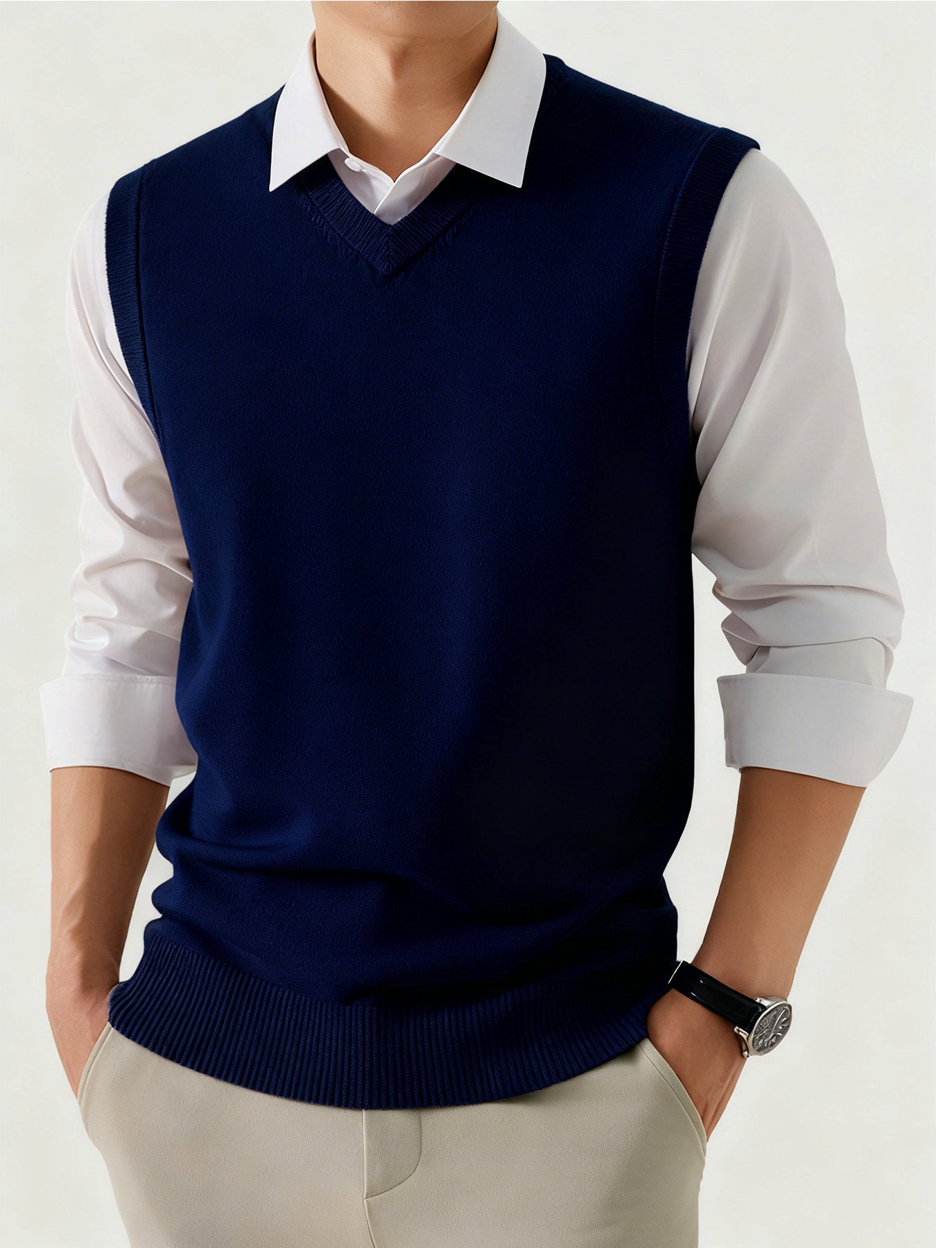Herren-Westen Business-Casual Loose Fit für Anzüge