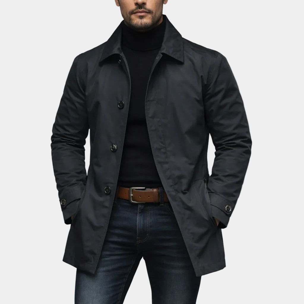 Herren Übergangs-Trenchcoat im Retro-Stil – Ansicht 3