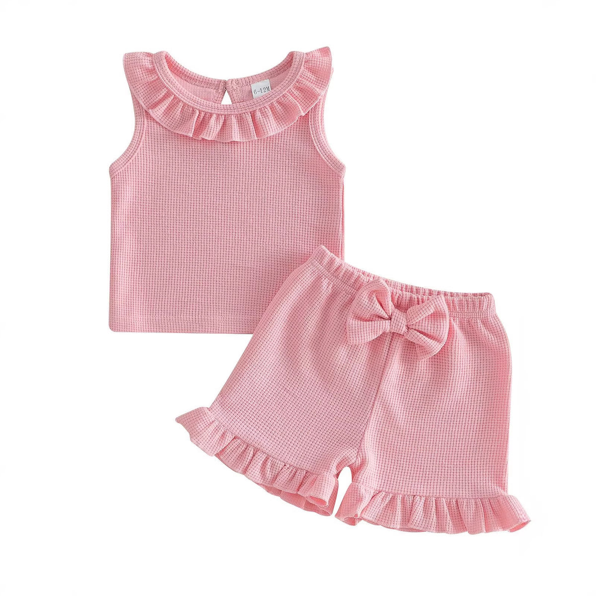 Einfarbiges Waffelstrick-Set für Babys | LuxeStyle