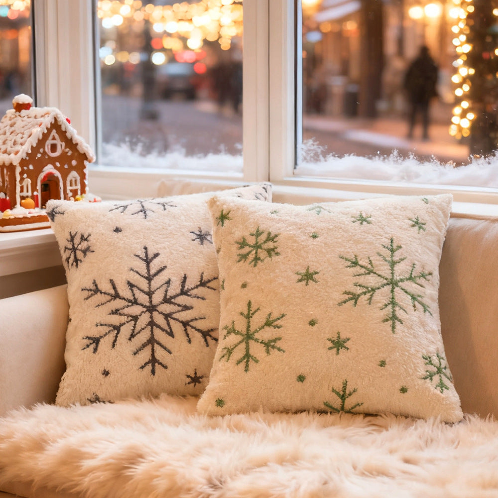 Nordisches Jacquard-Kissen mit Schneeflocken – Bild 2 | LuxeStyle