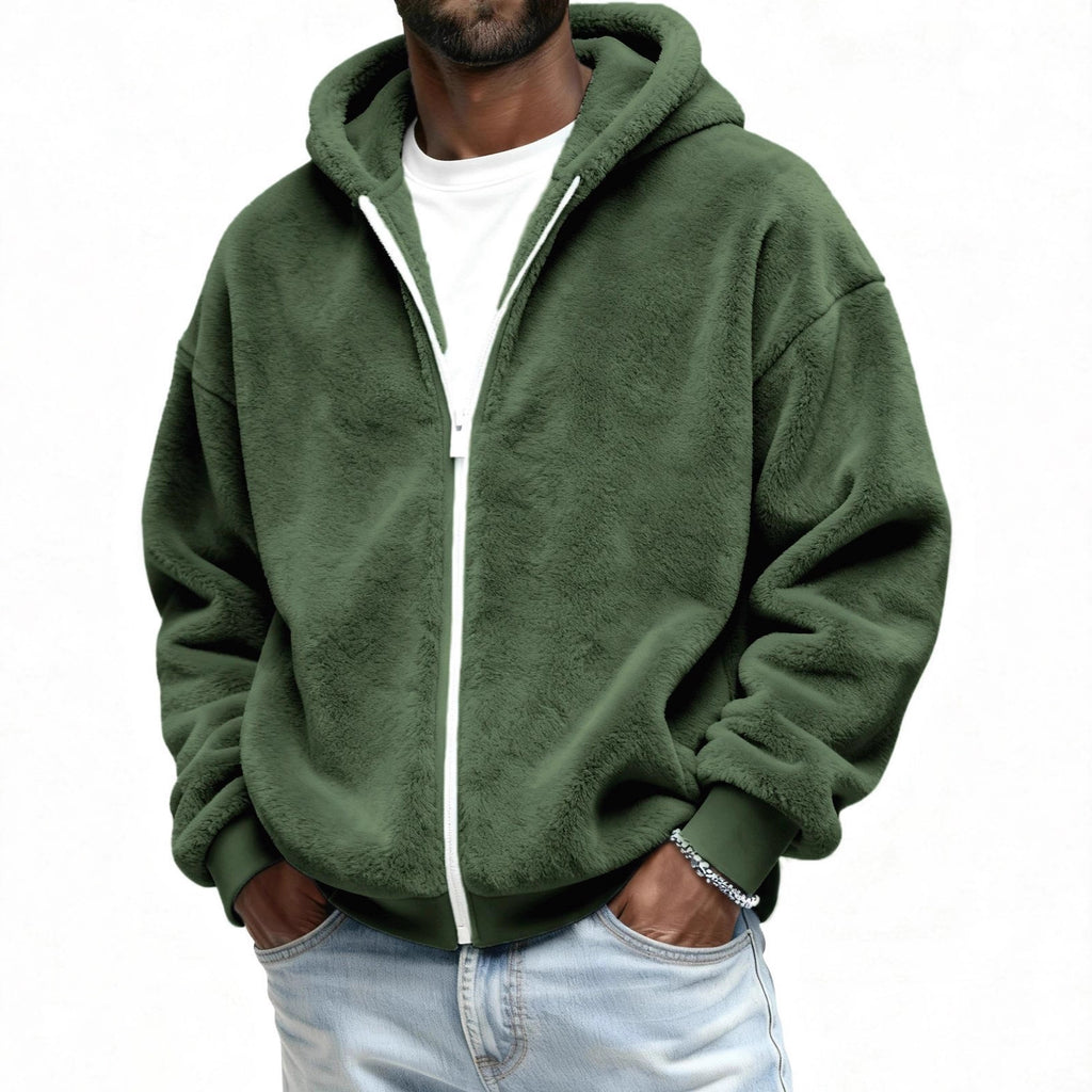 Wende-Fleecejacke mit Kapuze