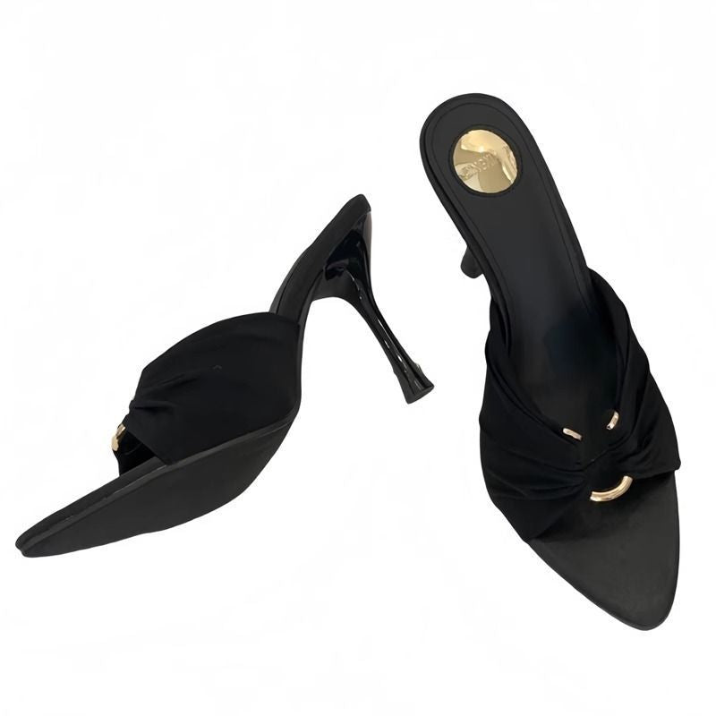 Mule-Sandalette «Nodo» · Drapiert, Spitze Form