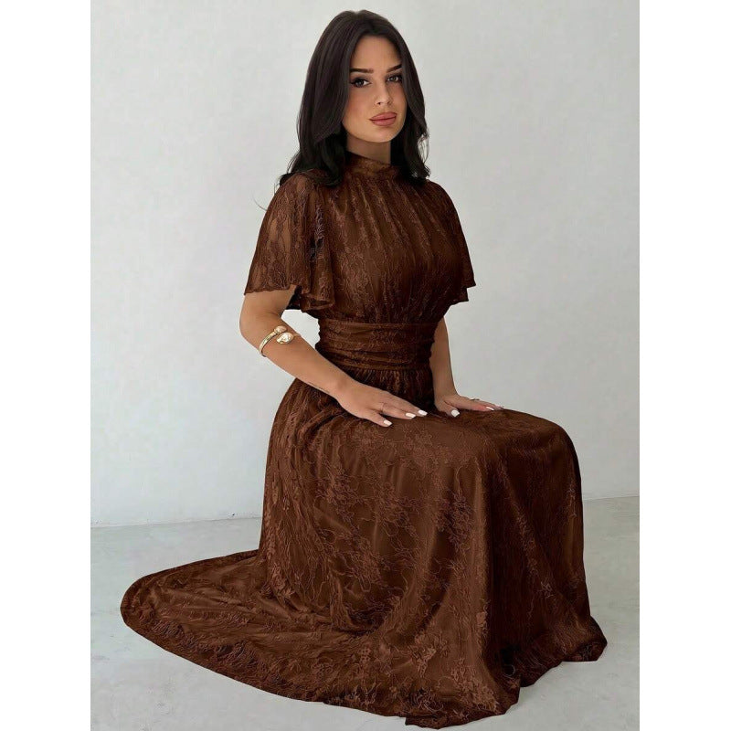 Elegantes A-Linien-Kleid mit Rüschenärmeln