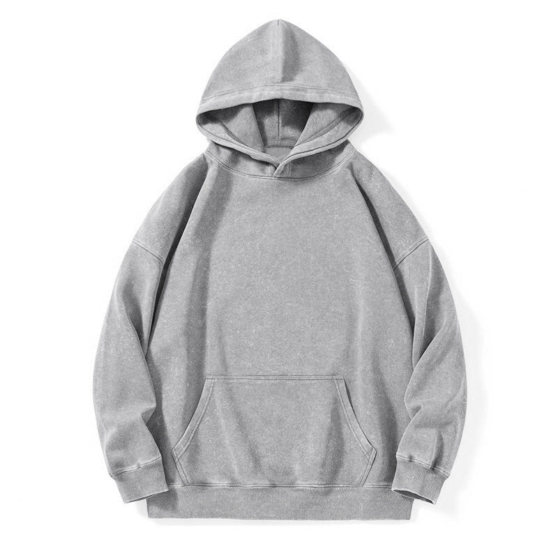 Locker sitzendes Baumwoll-Sweatshirt mit Wachsprint