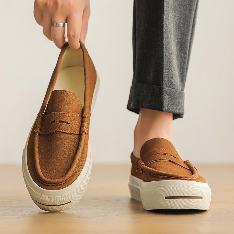 Atmungsaktive Wildleder Loafer mit Quasten