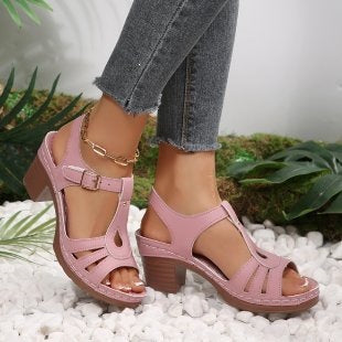Keilabsatz-Sandalen mit Peep-Toe
