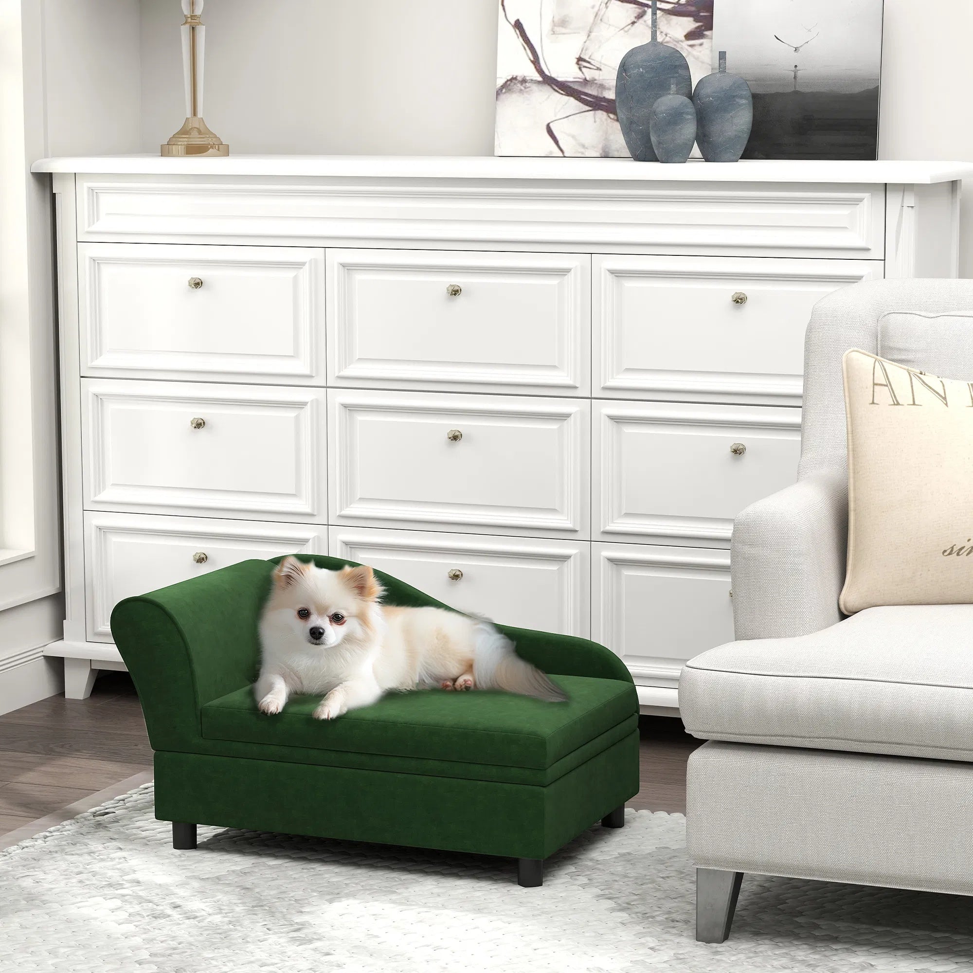 Hundebett mit Stauraum für kleine Hunde & Katzen