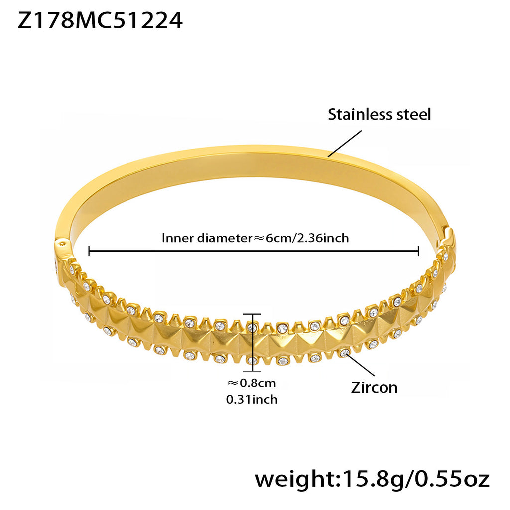 Glänzendes Edelstahl-Armband mit Kristallen – Bild 12 | LuxeStyle