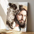 Ölgemälde Jesus und Schafe