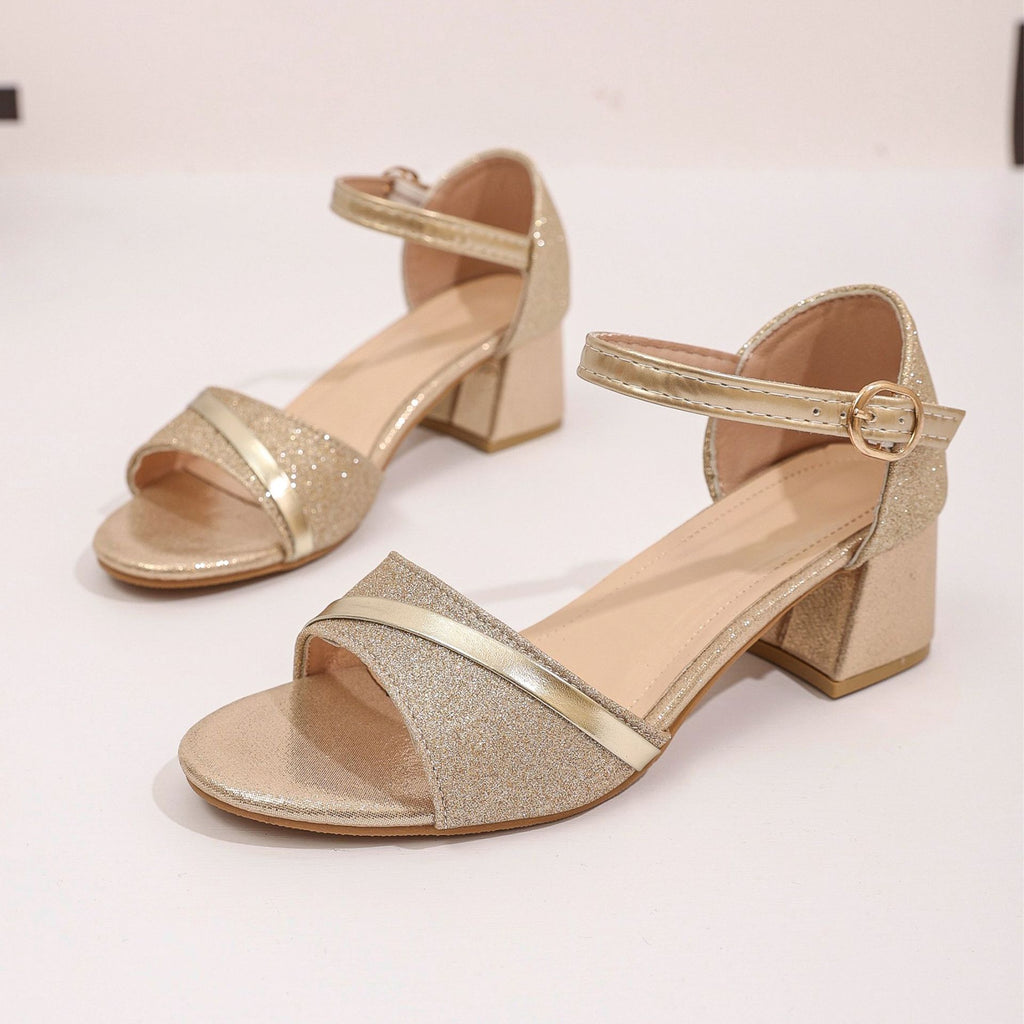 Chunky-Heel Sandalen mit offener Spitze