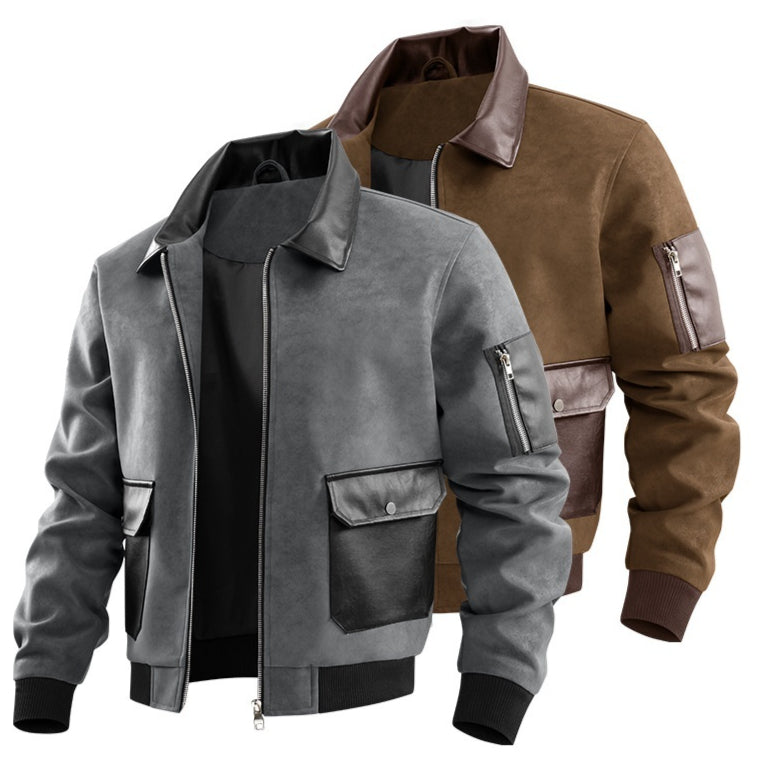 Herren-Jacke mit Patchwork-Textur