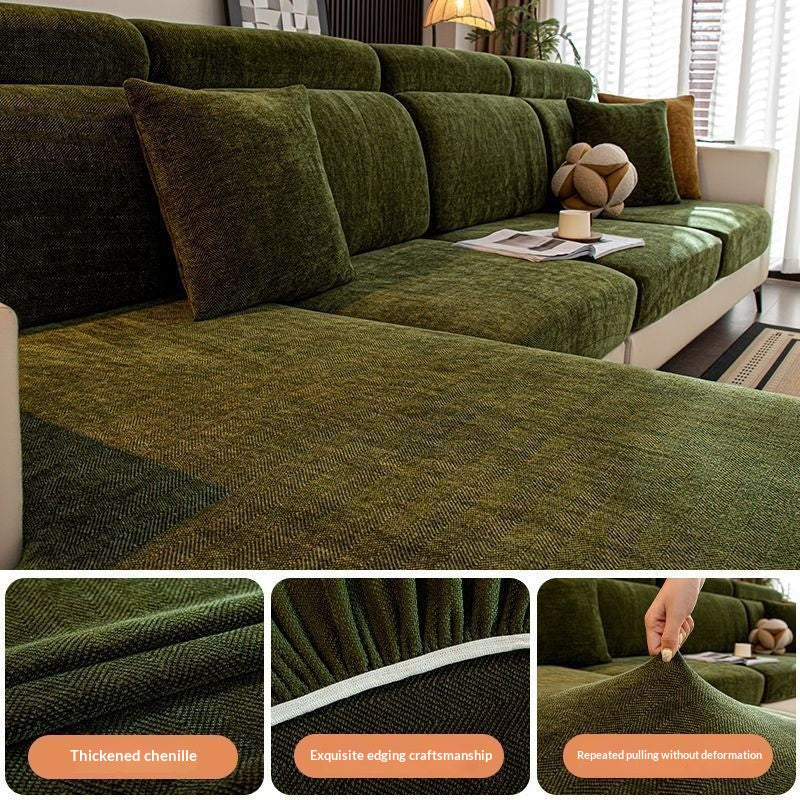 Chenille Sofaüberzug Fischgrat-Muster – Ansicht 8