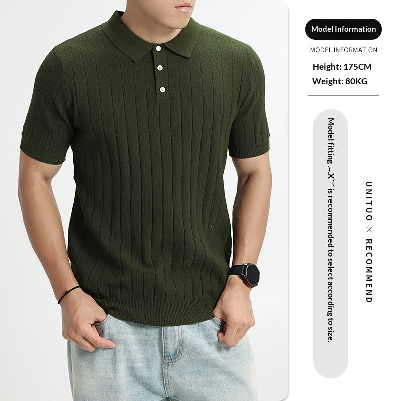 Herren-Hemdbluse Leicht-Luxus Strickmuster