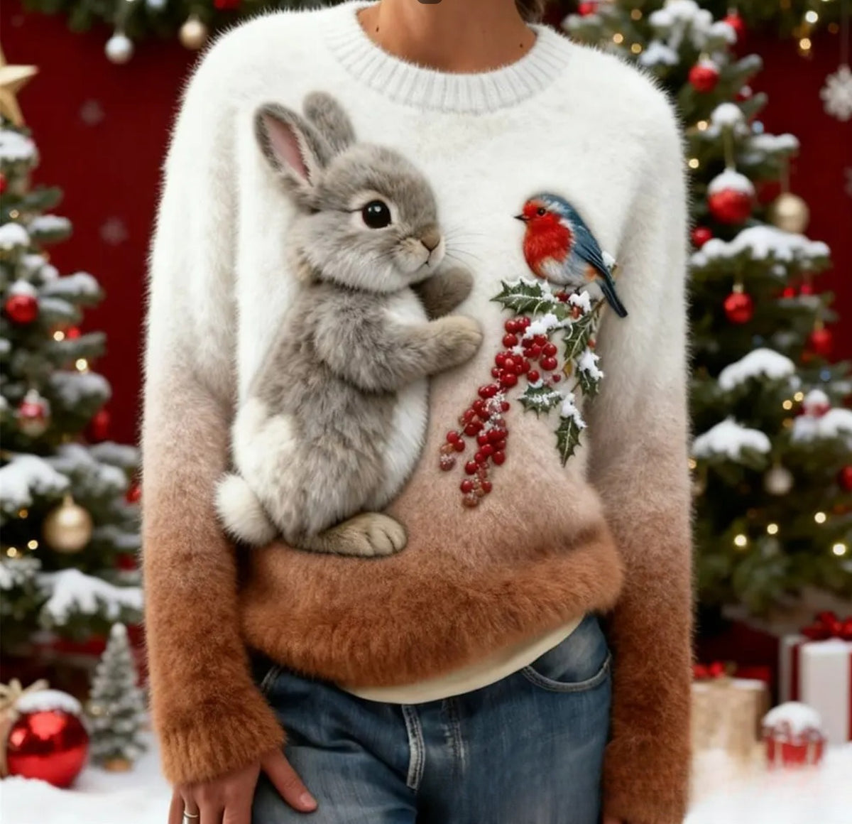 Kapuzenpullover mit Weihnachtsmuster für Damen – Bild 7 | LuxeStyle