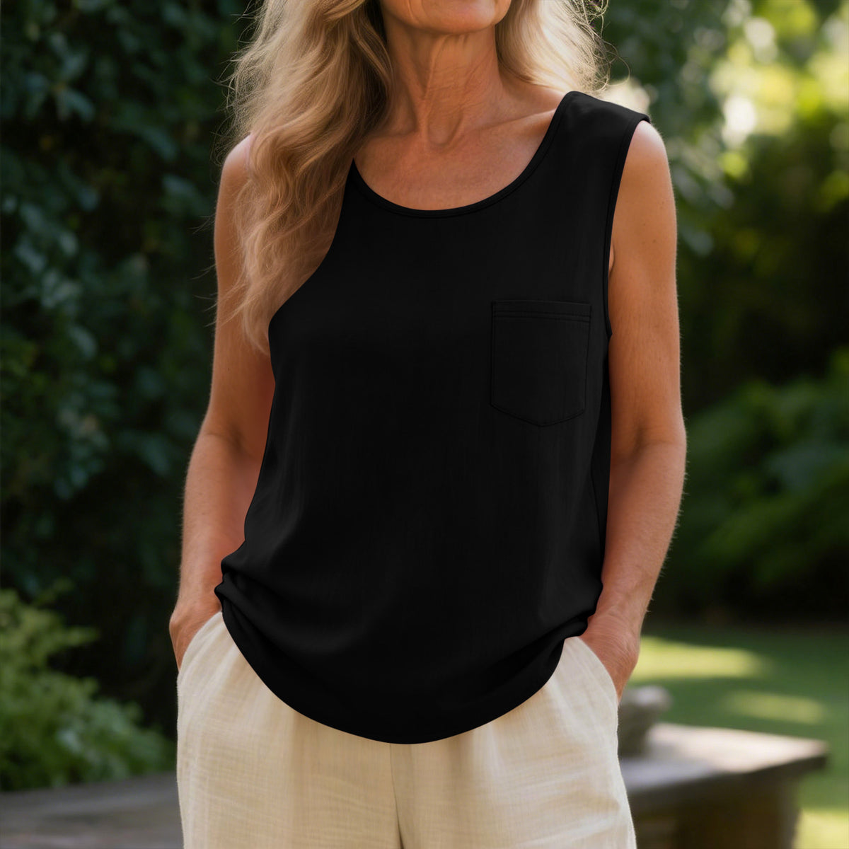 Lässiges Leinen-Baumwoll-Top für Damen – Bild 2 | LuxeStyle