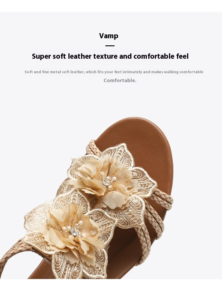 Keilsandalen im Bohemian-Stil mit Blumen – Bild 9 | LuxeStyle