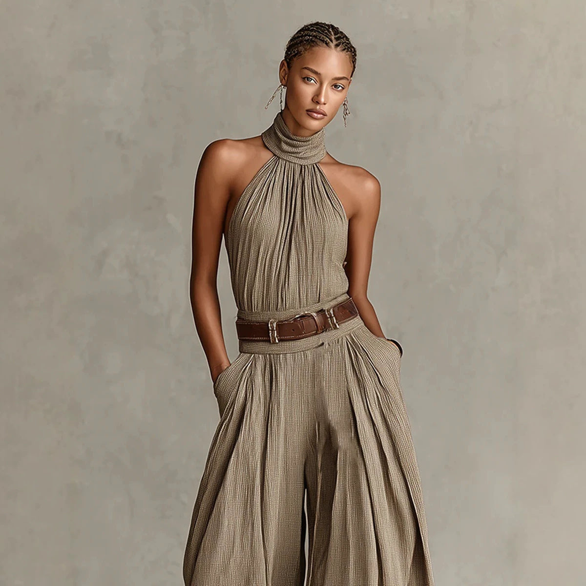 Ärmelloser Halterneck Jumpsuit für Damen – Bild 4 | LuxeStyle