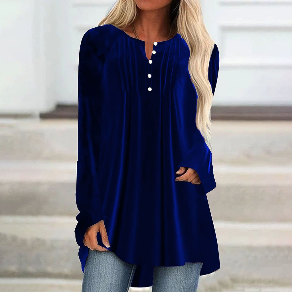 Samtbluse mit V-Ausschnitt