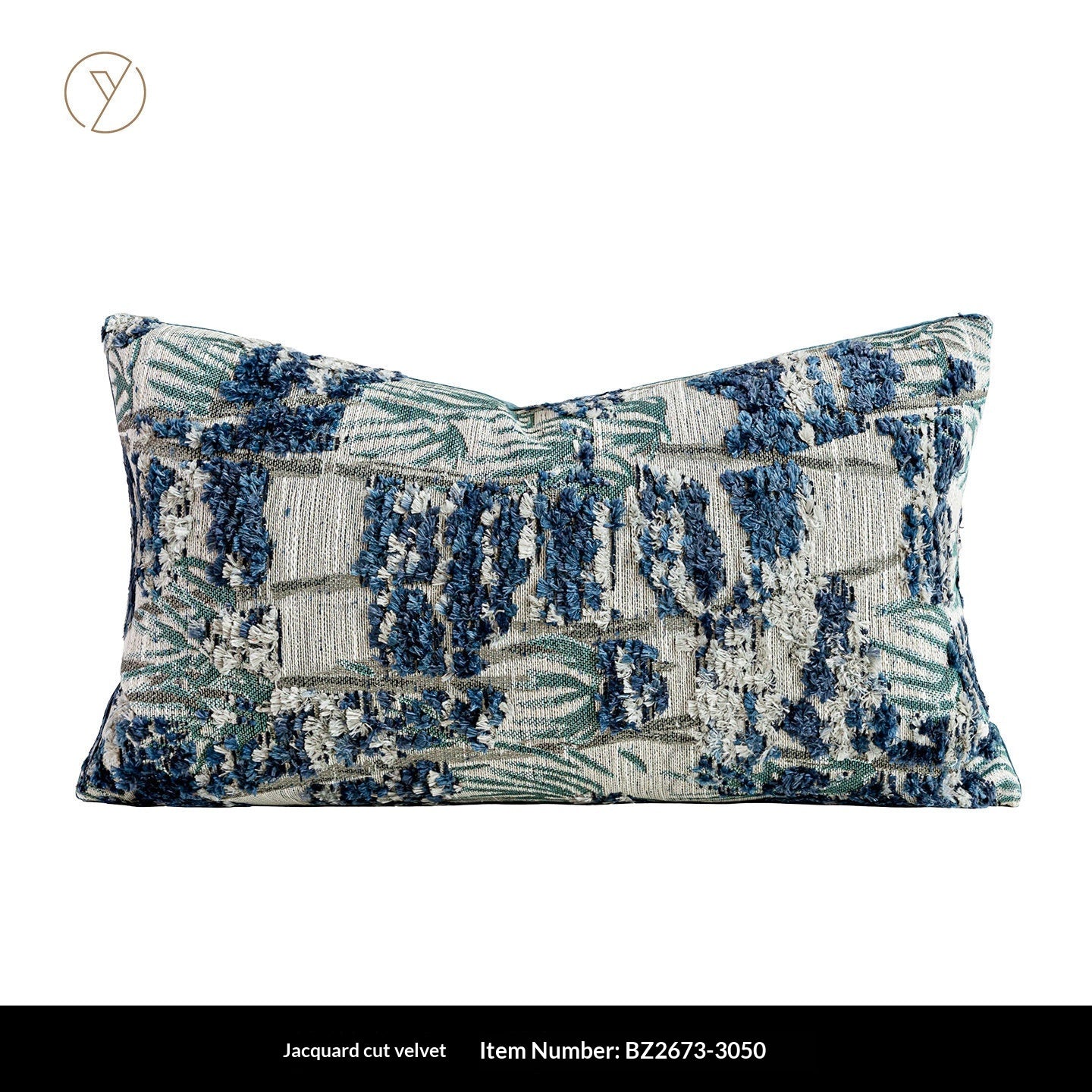 Blaues Tufted Jacquard Kissen