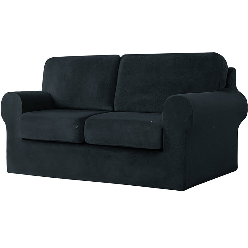 Stretch Samt Sofaüberzug "Silver Fox"
