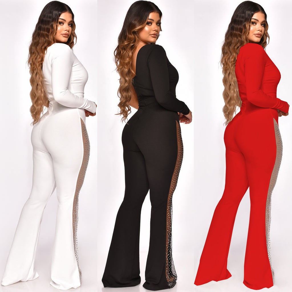 Mesh-Patchwork-Jumpsuit