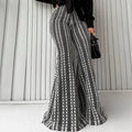 Gestreifte Mid-Rise Stretch Flare Leggings