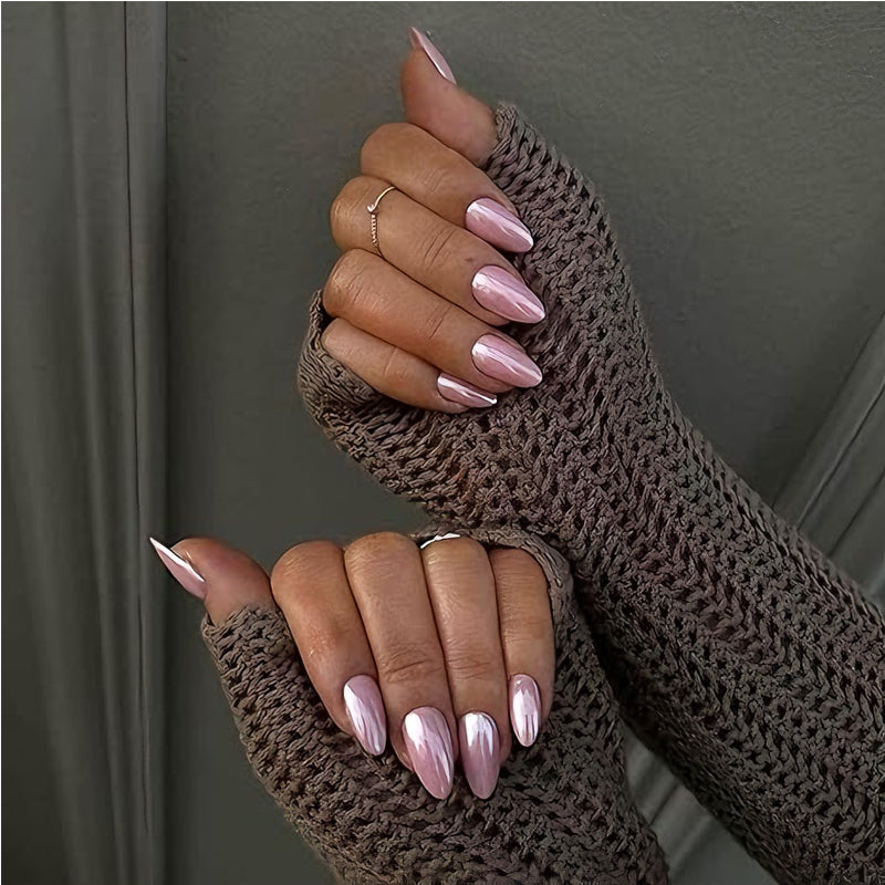 Aurora Powder Fake Nails – Lang & Glänzend – Ansicht 5