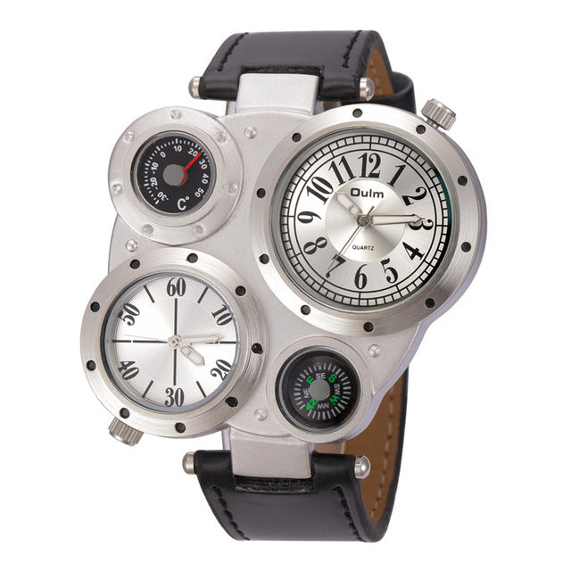 Kompass Quarz-Uhr Zwei Zeitzonen | LuxeStyle