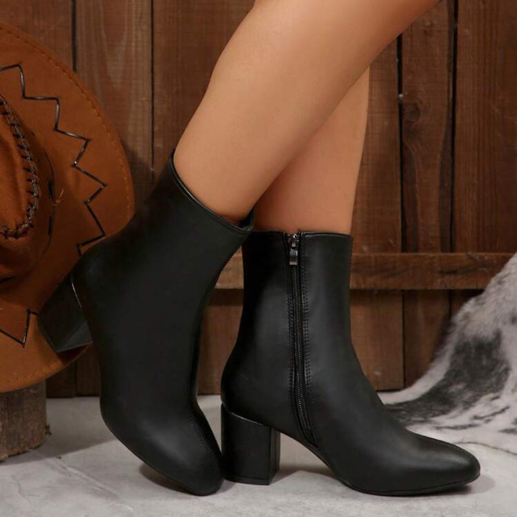 Elegante High-Heel Boots mit Chunky-Absatz