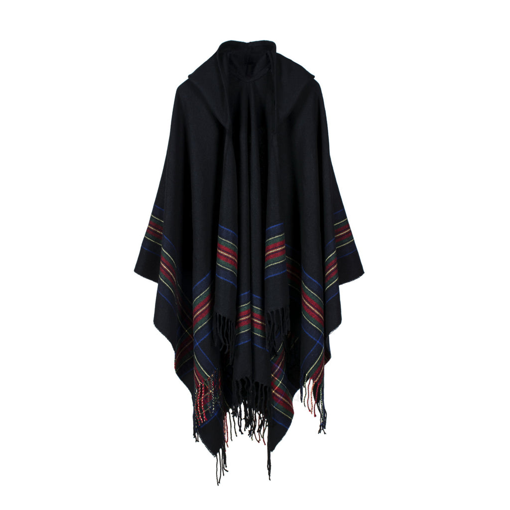 Tassel Fashion Jacquard Kapuzen-Cape – Bild 2 | LuxeStyle