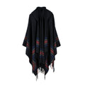 Jacquard-Cape mit Kapuze und Quasten – Bild 2 | LuxeStyle