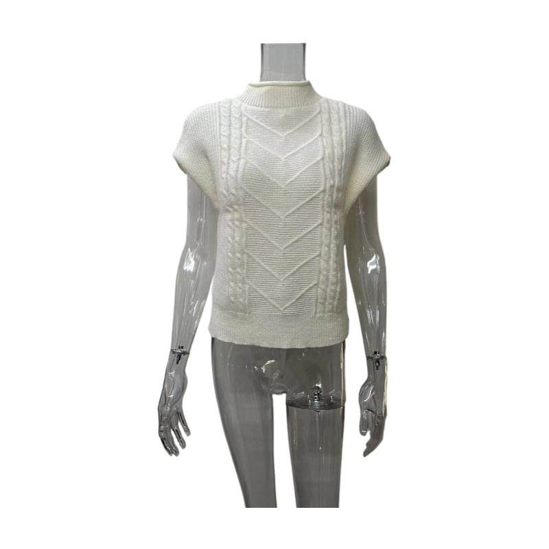 Rollkragen Strickweste für Damen