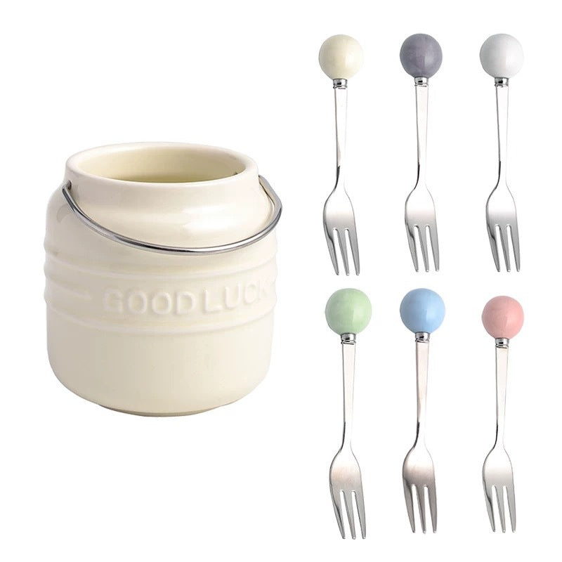 Fruchtgabel-Set mit Aufbewahrungsdose – Bild 6 | LuxeStyle
