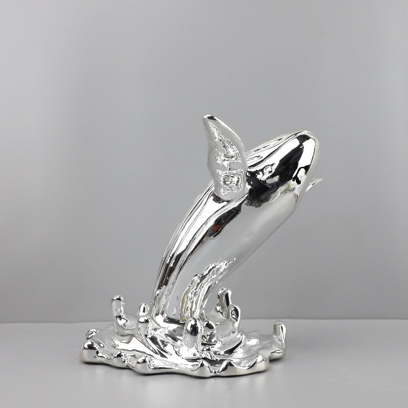 Moderne Wal- und Delfin-Skulptur