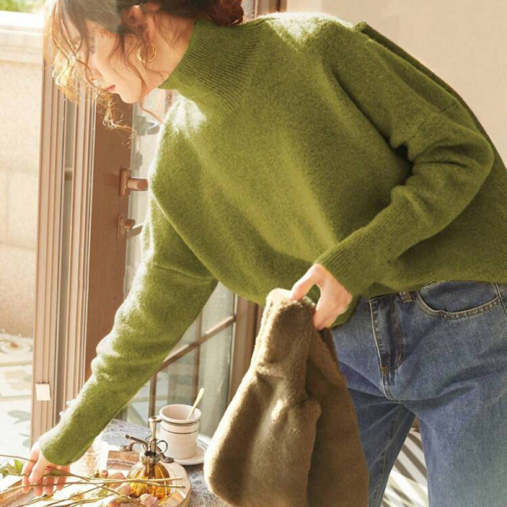 Rollkragen-Strickpullover für Damen