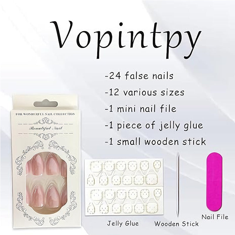 Aurora Powder Fake Nails – Lang & Glänzend – Ansicht 7