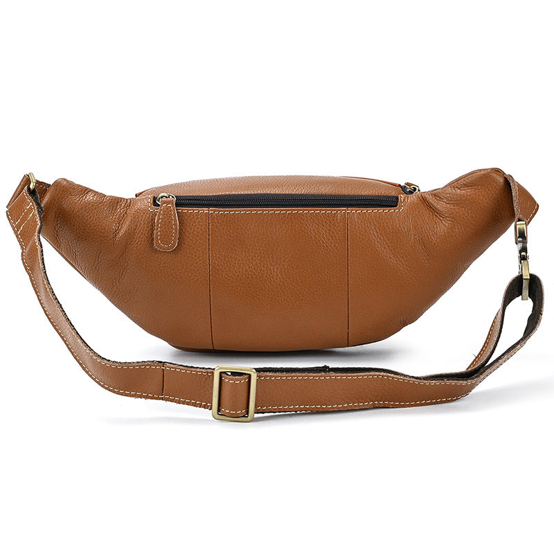 Leder-Bauchtasche Vintage Hellbraun