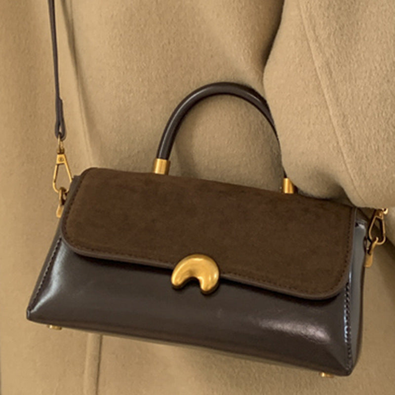 Henkeltasche «Lune» · Top-Handle mit Gold-Clip, Crossbody