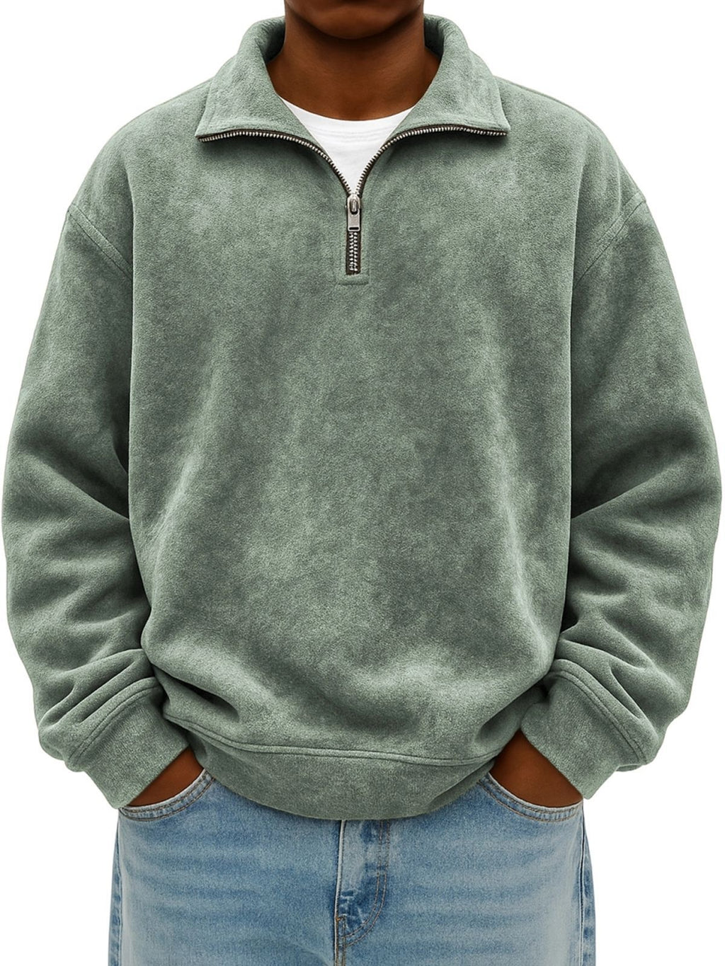 Herren Sweatshirt mit Stehkragen