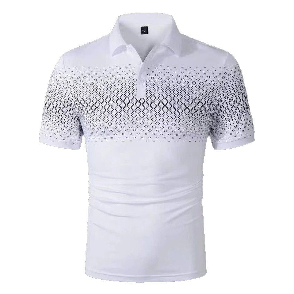 Herren-Casual Plaid-Print Polo-Shirt