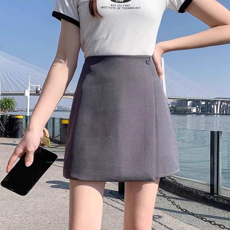 High-Waisted Midi-Rock mit Digitalprint