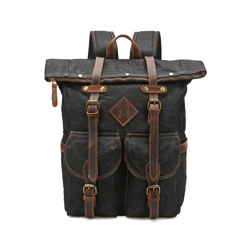 Retro Rucksack aus Canvas und Leder – Bild 5 | LuxeStyle