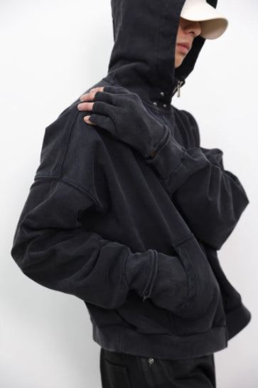Kapuzenpullover mit Boxhandschuh-Stickerei | LuxeStyle